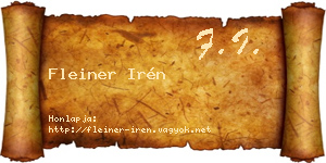 Fleiner Irén névjegykártya
